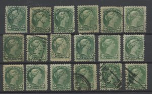 ?18 x two cent Small Queens lot used Canada