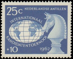 Netherlands Antilles #B55-B57, Complete Set(3), 1962, Chess, Never Hinged