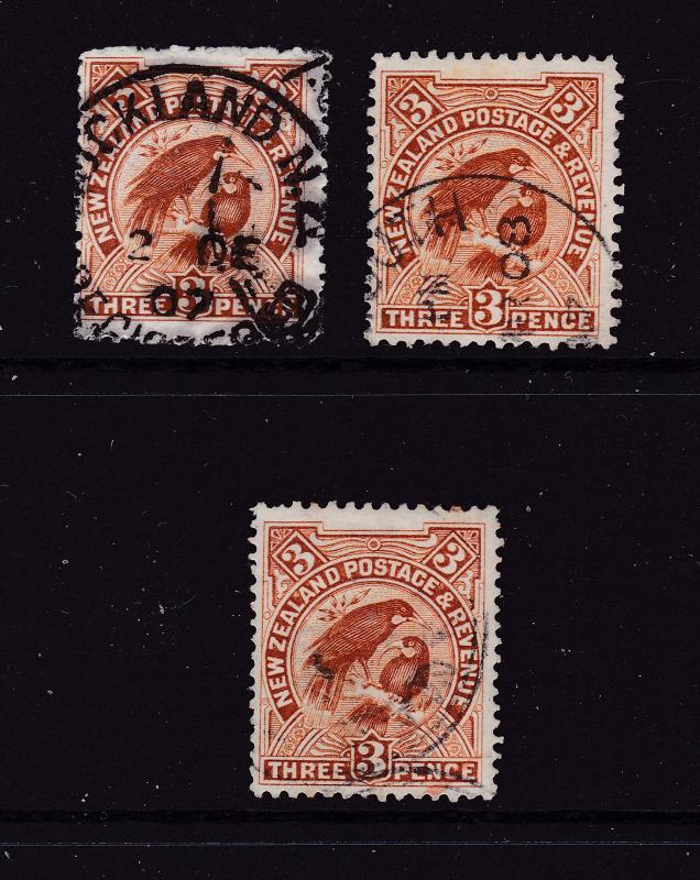 New Zealand x 3 used 3d from the 1907 set