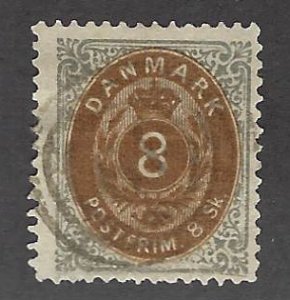 Denmark SC#19 Used Fine sm hr SCV$75.00...Worth a Close Look!