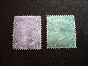 Stamps - Bermuda - Scott# 5,6 - Used Part Set of 2 Stamps