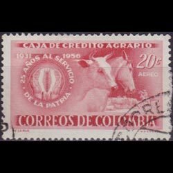 COLOMBIA 1957 - Scott# C296 Agrarian Bank 20c Used