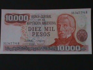 ​ARGENTINA-1976 CENTRAL BANK-RED $10000 PESOS UN-CIRCULATED-VF-48 YEARS OLD