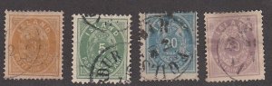 Iceland # 15-18,  Numerals, Used, 1/3 Cat