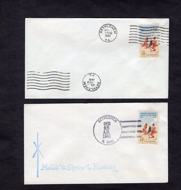 1187 Postmarked city of Bethlehem in 8 different states 12/25/1961