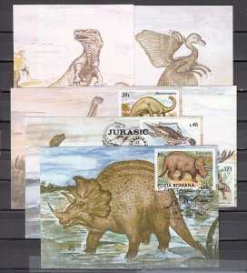 Romania, OCT/93 issue. Jurassic Dinosaur. 6 Max. cards. #2.