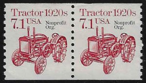 U.S. #2127a MNH; 7.1c Tractor 1920s - Coil Pair (1987)