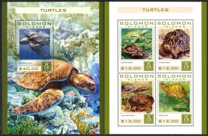 Solomon Islands 2016 Turtles II sheet +S/S MNH