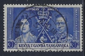 Kenya, Uganda & Tanzania, Scott #62; 30c King George VI Coronation, Used