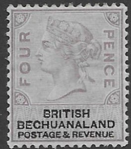 Bechuanaland 14   1887  4 pence  fine mint - hinged