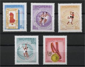 ALBANIA, BASKETBALL MNH SET 1965		