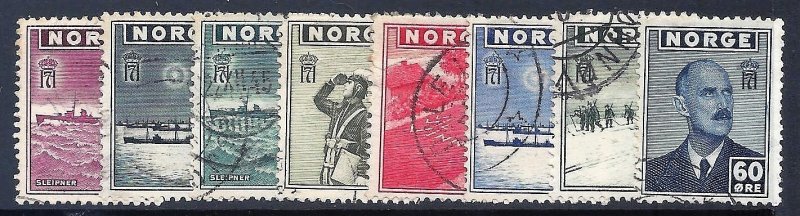 NORWAY 1943-45 Scott 259-66 Complete used set