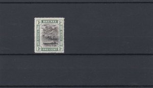 BRUNEI  1907  SG 23  1C  BLACK & GREEN  MH  LIGHT TONING