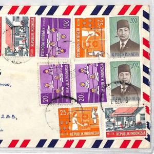 INDONESIA *Bandung* IMPRESSIVE FRANKING Commercial Airmail Cover 1979 XX359