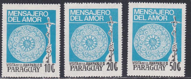 Paraguay # 2249-2251, Visit of Pope John Paul II, NH, 1/2 Cat.