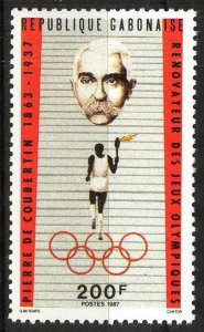 Gabon 1987 Olympics Games Pierre de Coubertin Mi. 991 MNH