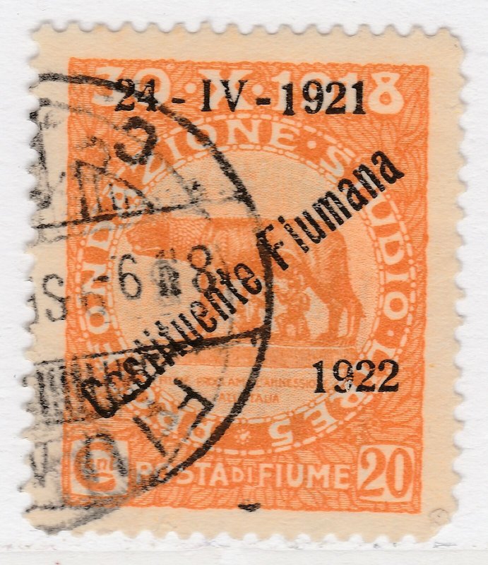 Italia Italy Fiume 1922 Costituente Fiumana 20c Used Stamp A23P33F13029