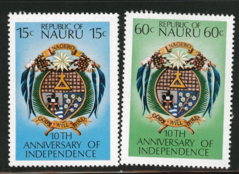 NAURU Scott 159-60 MH* 1978 independence stamp set