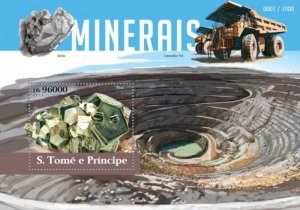 St Thomas - 2015 Minerals on Stamps - Stamp Souvenir Sheet - ST15401b