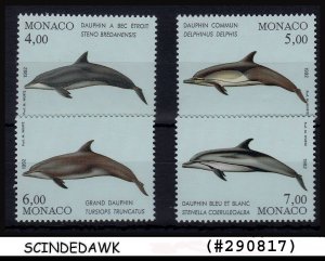 MONACO - 1992 DOLPHINS / FISH - 4V - MINT NH