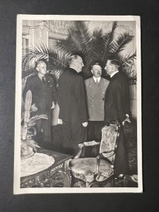 Mint 1938 Nazi Germany RPPC Postcard Hitler and British PM Chamberlain