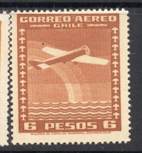 Chile 1920s-30s Airmail Early Issue Fine Mint Hinged 6P. NW-13832