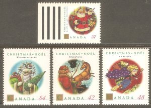 CANADA Sc# 1452 - 1455 MNH FVF Set-4 Xmas Christmas Santa Claus Reindeer