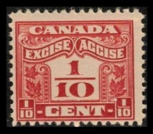 CANADA REVENUE 1915 #FX34 3/10c CARMINE MNH FRACTIONAL EXCISE TAX STAMP
