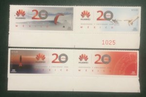 Mexico 2021 20th ann Huawei in Mexico Lighthouse Paraglider set of 4 stamps MNH