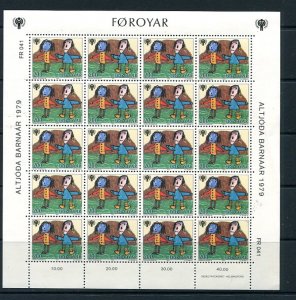 Faroe Islands 1979 Sc 45-7 3 Sheets(Kleinbogen) MNH Children's drawing 8769