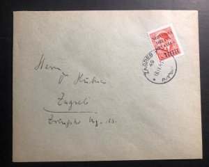 1941 Zagreb Croatia Germany State cover Locally Used Sc#3