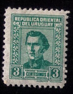 Uraguay MH Scott #572 3c Green Artigas F-VF