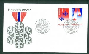 Norway. 1982 FDC. Cachet. FS. Set. World Skiing Championship . Scott# 798-799.