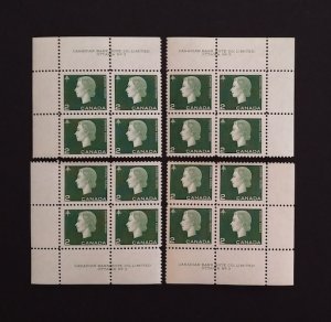 Canada 402 Plate Blocks Matched Set No. 3 VF MNH 