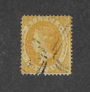 St Lucia Sc #12 4p yellow used VF