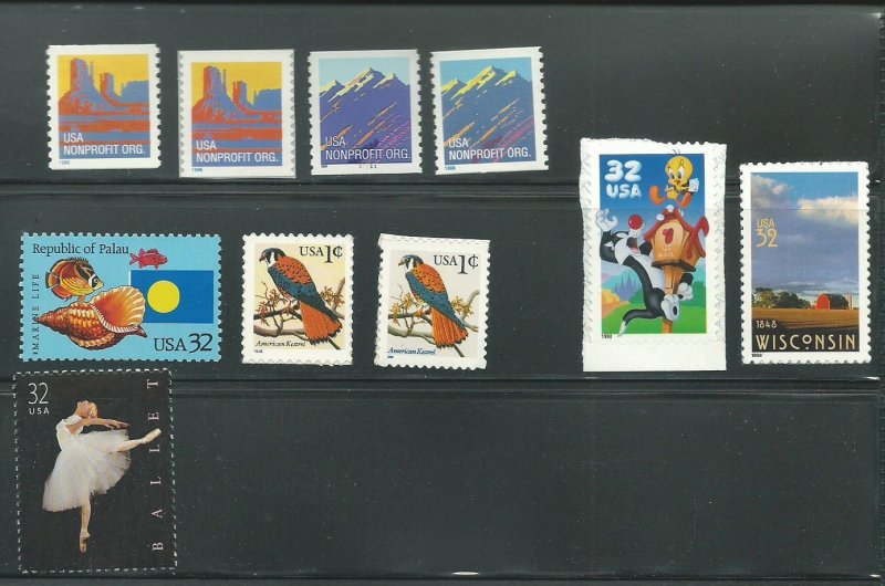 10 Unused Never Hinged United States Stamps