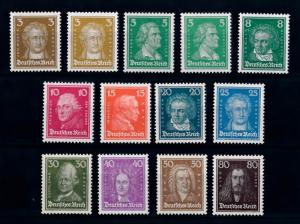 [70466] Germany Reich 1926 Famous Germans Mi.385-397 CV €1100 MNH Original gum