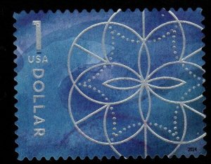 SC# 5853 - ($1.00) - Floral Geometry, USED  single - off paper