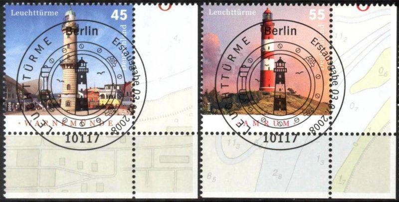 Germany 2008 Architecture Lighthouses set of 2 Used / CTO