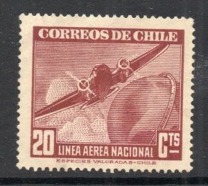 Chile 1941 AIR Early Issue Fine Mint Shade of 20c. NW-13684