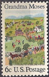 #1370, Single. \Grandma Moses\, MNH. 6 cent