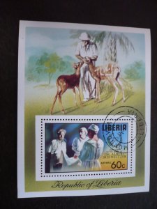 Stamps - Liberia - Scott# C208 - CTO Souvenir Sheet