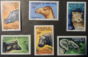 Upper Volta 1966 fauna animals wart hog camel panther buffalo hippo elephant 