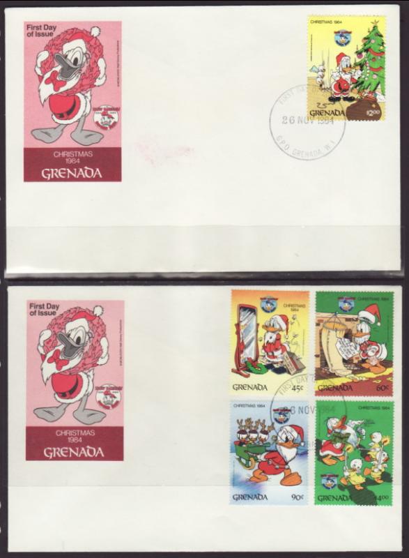 Grenada 1242-1247 Disney's 1984  S/3 U/A FDC