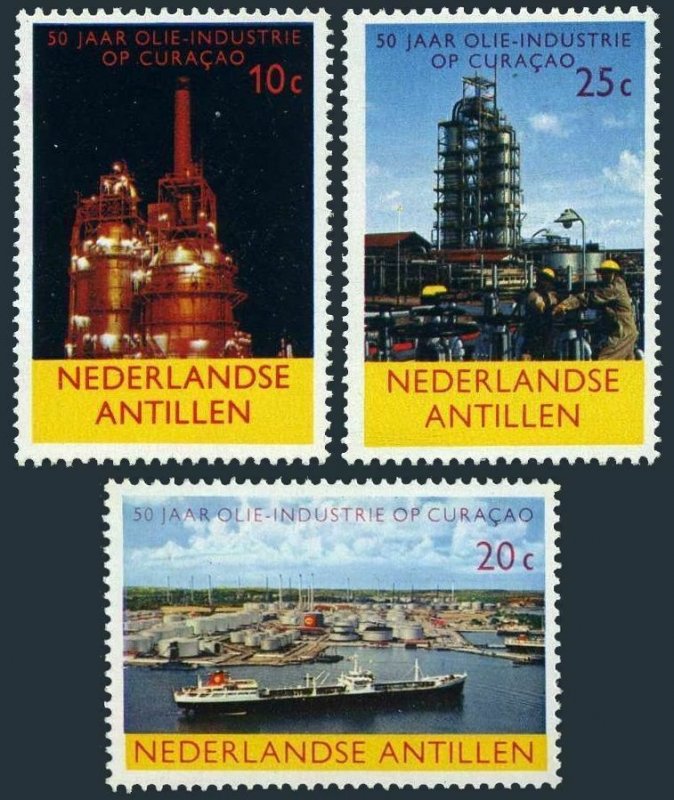 Neth Antilles 292-294, MNH. Mi 149-151. Oil Industry in Curacao, 50th Ann. 1965.