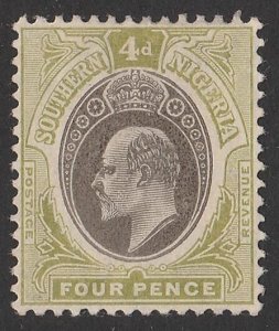 SOUTHERN NIGERIA 1904 KEVII 4d, Head Die A, chalky paper, wmk Mult Crown.