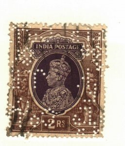 India #163 used Perfin