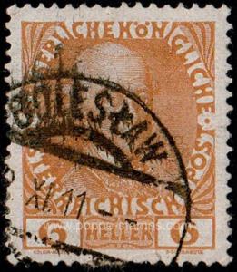 Austria, Sc , SG 193 Study, Hinged - 1908 6h.  - Emperors