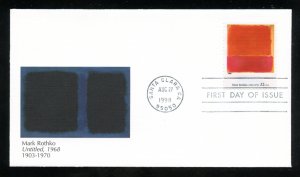 US 3236t American Art No. 12 Mark Rothko UA Fleetwood cachet FDC