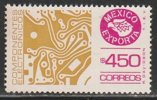 MEXICO Exporta 1585, $450P ELECTRONICS. Fosforescent Paper 10 MINT, NH. VF.